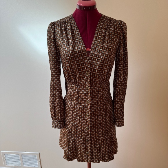 Sandro Paris Pleated Hem  Shirt Dress Sz. S - Picture 1 of 12